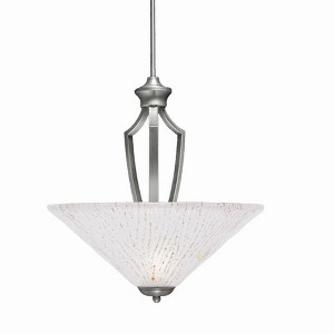 Toltec Lighting Zilo 3 - Light Pendant in  Graphite with 16" Frosted Crystal Shade - 1 of 1