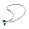 Guili Sterling Silver Two-Stone Tennis Chain Collar Necklace in Green, Red, Yellow, White, or Blue—Sleek, Modern, and Sophisticated. - 3 of 3