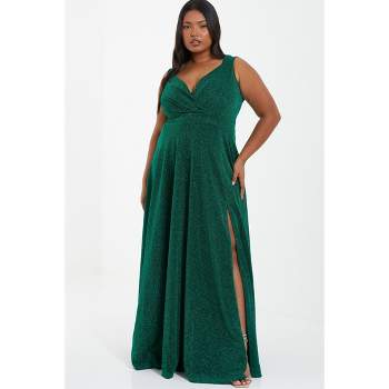 QUIZ Women's Plus Size Glitter Wrap Maxi Dress