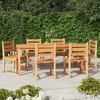 vidaXL 7-Piece Outdoor Patio Dining Set - Durable Solid Teak Wood with Smooth Fine Sanded Finish - Brown - Weather Resistant - Farmhouse Style - 2 of 4