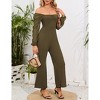 Clearlove Women's Sweetheart Neckline Lantern Sleeve Jumpsuit Elegant One Piece Romper Evening Dress - 4 of 4