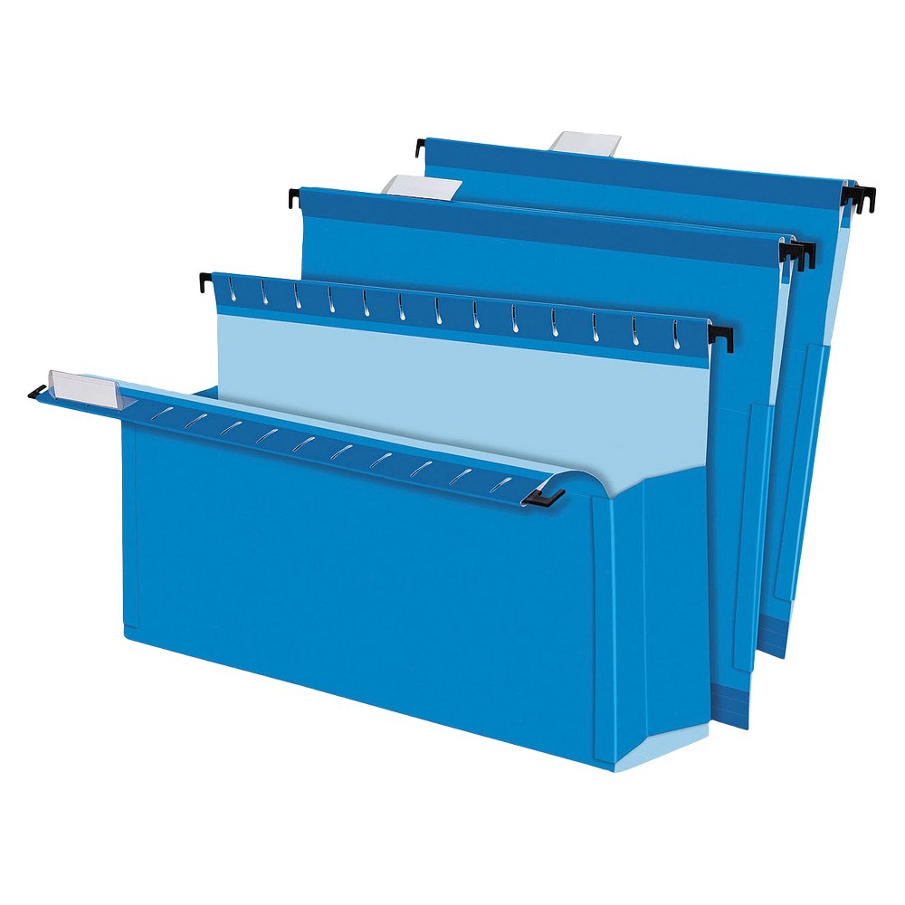 Pendaflex SureHook Legal 3" Expanding Box Bottom Hanging Folders  Blue  25/Box