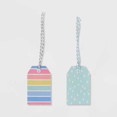 10ct 2 Patterned Striped/Dotted Gift Tag - Spritz™