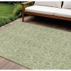 Green Blue And Ivory Floral Washable Indoor Outdoor Area Rug - 2 of 4