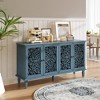 Vintage Floral Carved Storage Cabinet with Solid Wood Legs, Buffet Sideboard or TV Console for Living Room or Dining Room – The Pop Home - 2 of 4