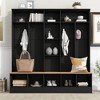 Whisen Freestanding Hall Tree with Shoe Bench, Storage Shelves and 3 Hanging Hooks - 2 of 4