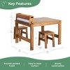 Guidecraft Acadia Outdoor Art Table and Stool Set: Kids Acacia Wood Painting and Arts and Crafts Table with Mobile Storage Paper Roll and Paint Cups - 3 of 4