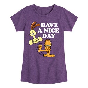 Girls' - Garfield - Have A Nice Day Fitted Short Sleeve Graphic T-Shirt - 1 of 4