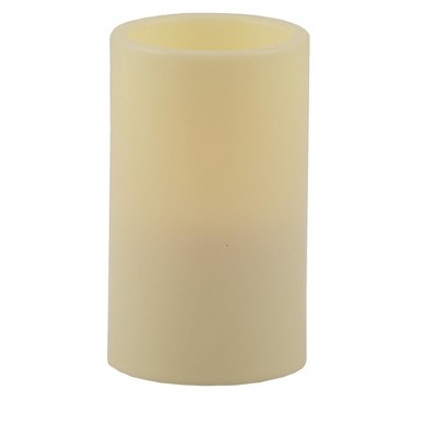 Pacific Accents Flameless 3x4.75 Ivory Resin Melted Top Pillar Candle