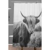 Chelsea Victoria Highland Cow Shower Curtain Black/White - Deny Designs: Animal Icon Pattern, Microfiber Fabric - 2 of 4