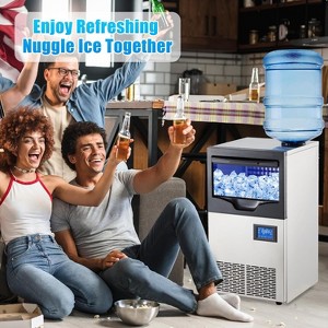 Acekool Commercial Ice Maker Machine, 110Lbs/24H with 35Lbs Storage Bin, Self-Cleaning Freestanding Ice Maker for Restaurant & Home - 1 of 4