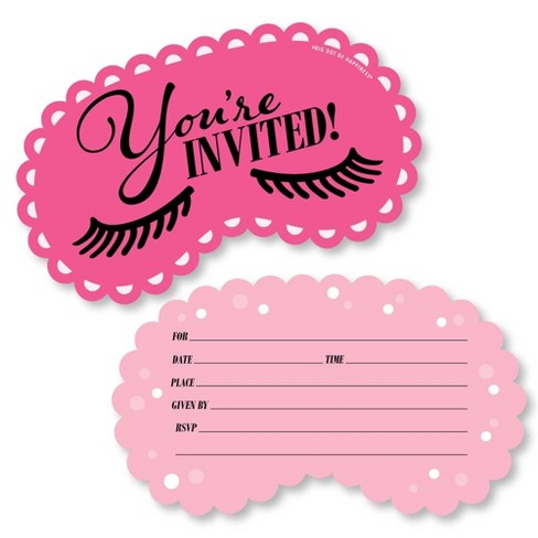 Girls Makeup Party Invitation Cards
