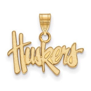 Black Bow Jewelry 10k Yellow Gold Nebraska Cornhuskers NCAA Small Pendant - 1 of 3
