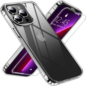 Entronix Case Heavy Duty Clear Case for Apple iPhone 13 Pro Max Transparent with 1 Tempered Glass Screen Protector, Shockproof Dropproof Slim Case - 1 of 1