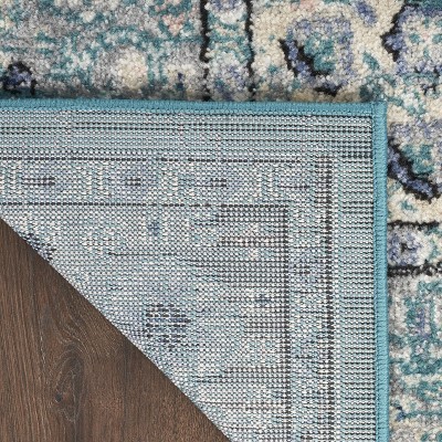 Elysian Bliss Floral Grey Synthetic 26" Non-Slip Area Rug