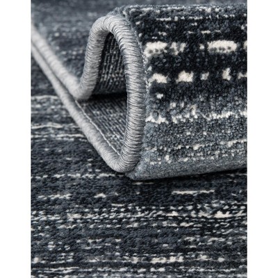 Navy Blue Rectangular Synthetic Easy Care Area Rug 9' x 12'