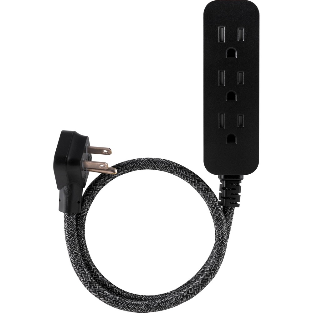 UPC 030878472982 product image for Cordinate 2' 3 Outlet Grounded Extension Cord Dark Gray | upcitemdb.com
