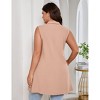 Plus Size Casual Vest for Women Sleeveless Work Office Suit Blazer with Pockets for All Season - 2 of 4