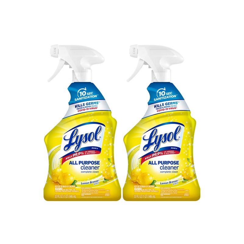 Lysol Lemon Scent All Purpose Cleaner Trigger - 32 fl oz/2ct, 1 of 7