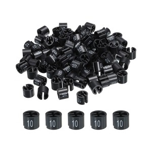 Unique Bargains Round Plastic Reusable Garment Hanger Marker Number Tag Black 100 Pcs - 1 of 3