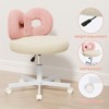 ROOMTEC Vanity Chair with Wheels, Swivel Makeup Chair,Bedroom Height Adjustable Chair with Upholstered and Cute Bow Backrestst - 4 of 4