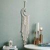 Aoibox Handmade Moon Star Design Woven Cotton Dream Catcher, Boho Macrame Wall Hanging Home Decoration Ornament Craft Gift (White Moon) - 3 of 4