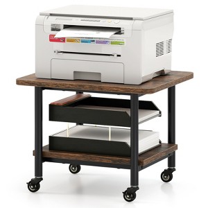 Tangkula 2-Tier Rolling Under Desk Printer Cart with 2 Storage Shelves Printer Stand for home office - 1 of 4