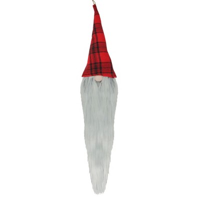 Northlight 29" Red and Black Plaid Hat Hanging Christmas Gnome