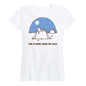 Women's - Peanuts - Life Is Better Under The Stars Short Sleeve Graphic T-Shirt - 1 of 4