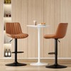GlasFlength Dining Sets of 2, Adjustable Bar Stools, Leather Bar Stool for bar counters, kitchen islands, dining tables, Brown, 17.3"*14.2"*35.8" - 3 of 4