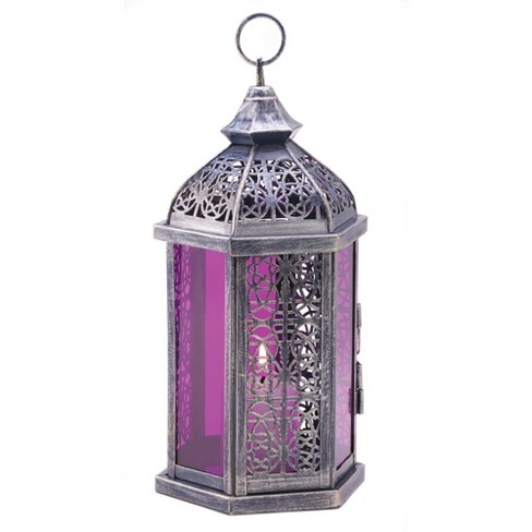 11.5" Metal Enchanted Outdoor Lantern Purple - Zingz & Thingz - image 1 of 3