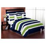 Navy & Lime Stripe Comforter Set (Twin) - Sweet Jojo Designs