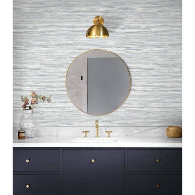 Dove Grey Faux Grasscloth Peel and Stick Wallpaper