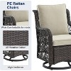 3 Pieces Outdoor Wicker Swivel Chair Set, Swivel Rocking Chairs Set of 2 with Rattan Side Table, 360-Degree Swivel Rocking Chair for Patio Porch Pool - 4 of 4