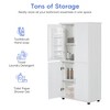 Whisen Minimalist Style Tall and Wide Storage Cabinet, Freestanding Cabinet with 4 Doors and Adjustable Shelves for Bathroom, Office - White - 4 of 4
