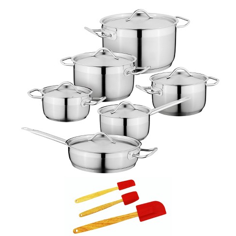 BergHOFF Professional 13pc 18/10 Stainless Steel Tri-Ply Cookware Set