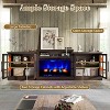AMERLIFE 97" Farmhouse TV Stand with 33" Fireplace for TVs up to 100", Media Entertainment Center for Living Room, Rustic Brown - 4 of 4