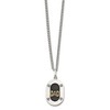 Chisel Stainless Steel with 14K Gold Accent DAD with Black Enameled Pendant on a 24" Curb Chain Necklace - 3 of 4