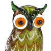 HomeRoots 9" Green and White Murano Glass Owl Figurine Tabletop Sculpture - 4 of 4