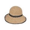 Anna-Kaci Packable Crochet Straw Bucket Hat with Two-Tone Design Lightweight Summer Sun Hat for Beach Travel Hiking Outdoor Use - 3 of 4