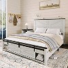 AMERLIFE Farmhouse Size Bed Frame with Sliding Barn Door Storage - 2 of 4