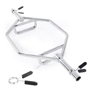VEVOR Trap Bar Hex Bar, 2-Inch Hex Barbell, 800 LBS Capacity Shrug Bars with Knurled Grips, Weightlifting and Strength Training Equipment, Silver - 1 of 4
