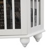 SpassWay 70"H Mirrored Back Corner Curio Solid Wood Legs 4 Glass Shelves Lighting walnut and white - 4 of 4