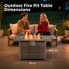 BDELITE Propane Fire Pit Table, 50,000 BTU with Propane Tank, Windshield, Glass Stone and Rain Cover-43*22*25.2 Inch - 3 of 4