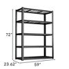 VYNXARIA 59" Wide Black Metal Shelving Unit with 5 Removable Dividers - Heavy-Duty Storage for Garage, Kitchen, and Office - 2 of 4