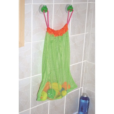 Evideco French Home Goods Green Bath Tub Toys Organizer Frog Heads With Zip On 2 Strong Suction Mounted