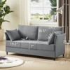 SKRAN Linen Fabric 3 Seater Sofa, Spacious Couch with Thick Cushions and Metal Frame, Easy to Clean for Bedroom,Living Room, Small Space - 3 of 4