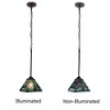 Chloe Lighting Innes Tiffany-Style Dark Bronze 1 Light Mini Pendant 8'' Wide, Multicolor - 3 of 4