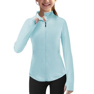 Clearlove Girls Lightweight Sun Protection Jacket Full Zip UPF 50+ Long Sleeve Athletic Windbreaker with Thumb Holes and Pockets - 1 of 4