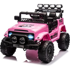 12V Kids Ride On Truck, Electric Toy Car with Remote Control, 3¨C8 Years, 5MPH, Treaded Tires, Music, Accelerator Pedal, for Boys & Girls, - 1 of 4